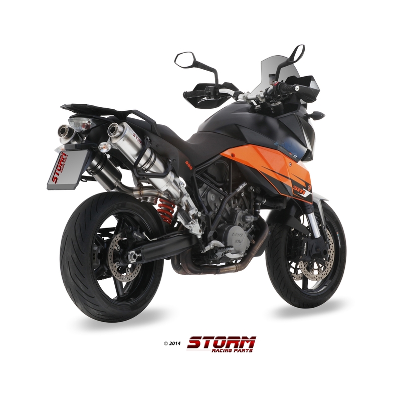 Kit 2 evacuari STORM OVAL otel inoxidabil pentru KTM Supermoto 990 / R / T 2009-2013