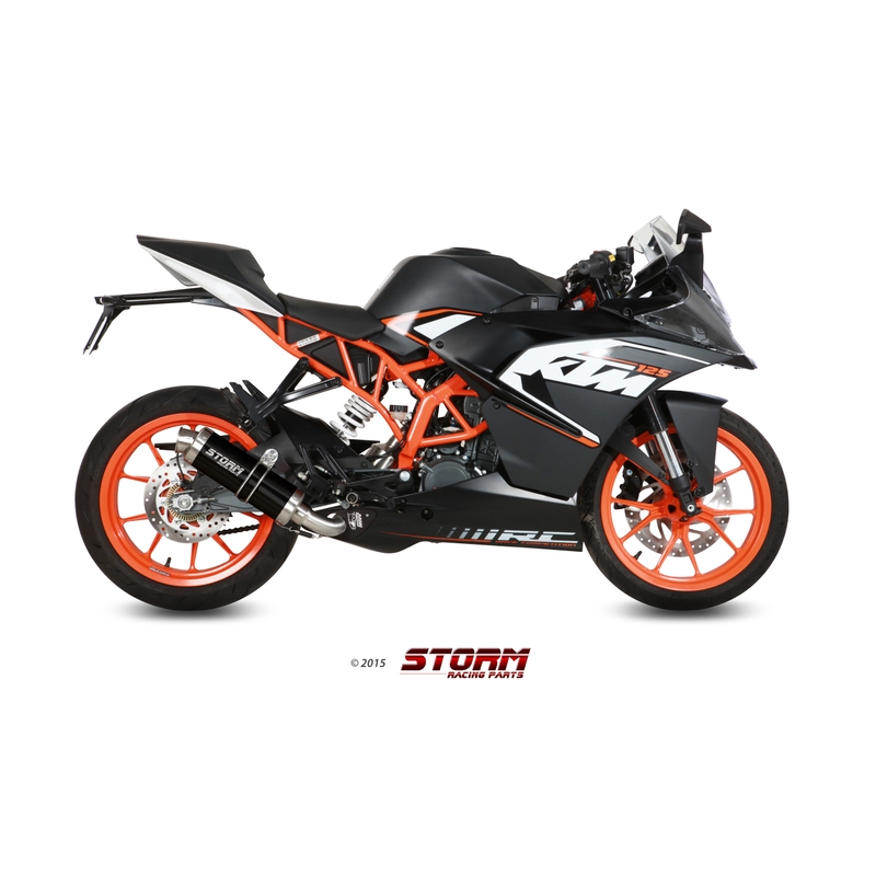 Sistem de evacuare complet 1x1 STORM GP negru otel pentru KTM RC 125 2014-2016
