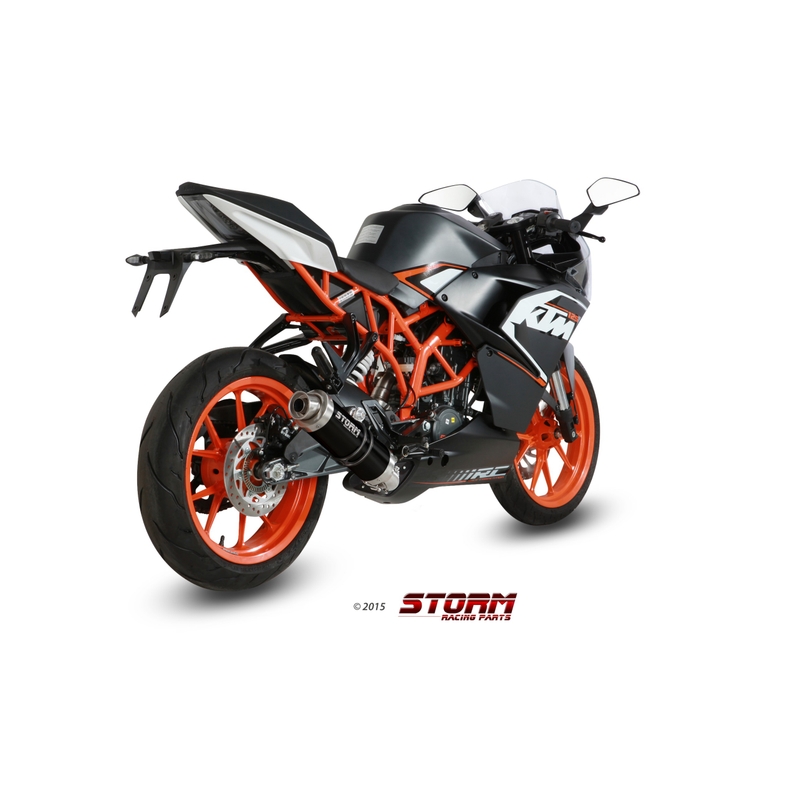 Sistem de evacuare complet 1x1 STORM GP negru otel pentru KTM RC 125 2014-2016