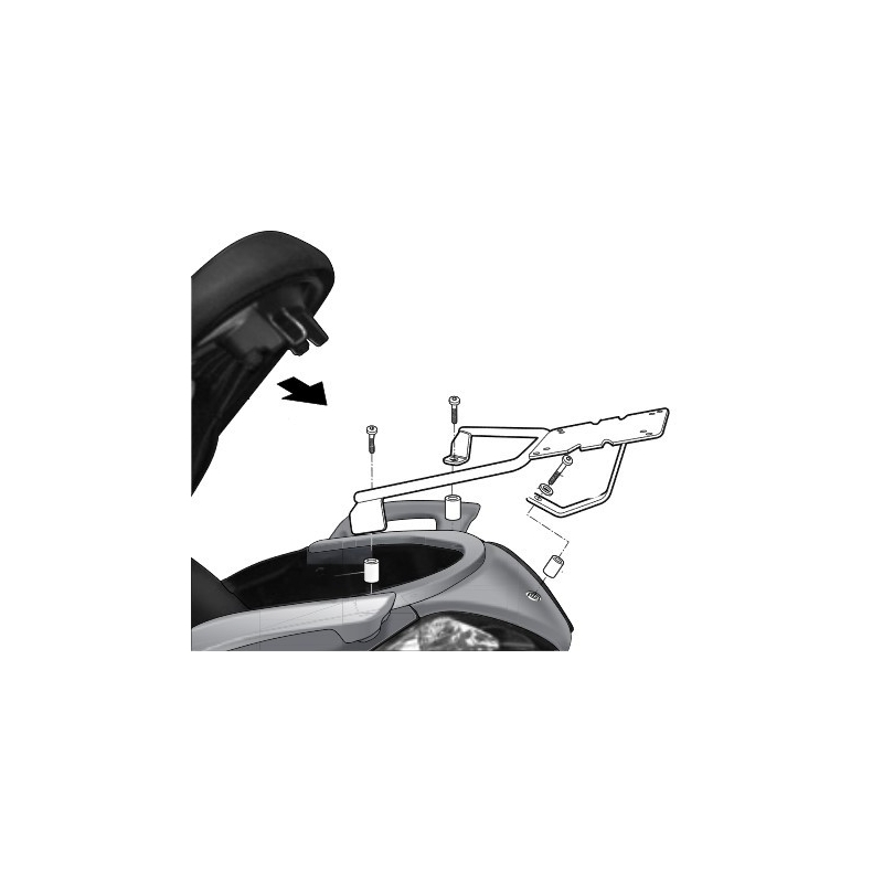 Kit de prindere cutie Top Master SHAD pentru YAMAHA VP 250 X-City 2009-2014, YAMAHA VP 125 X-City 2009-2014