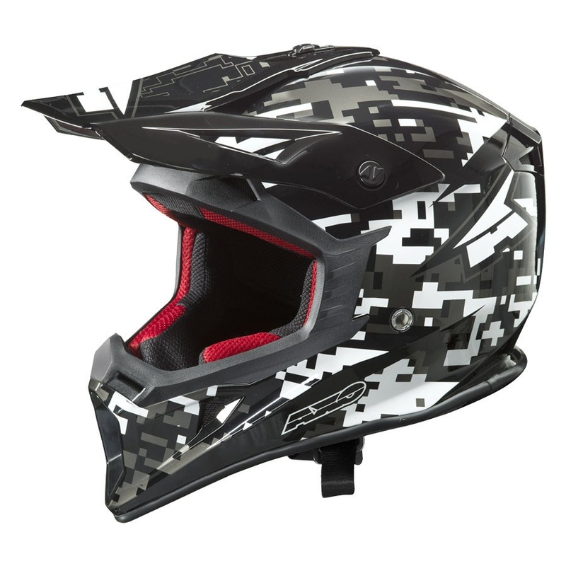 Casca de motocross AXO Jump negru-gri-alb lichidare