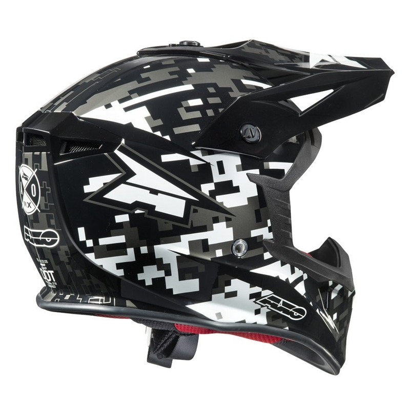 Casca de motocross AXO Jump negru-gri-alb lichidare