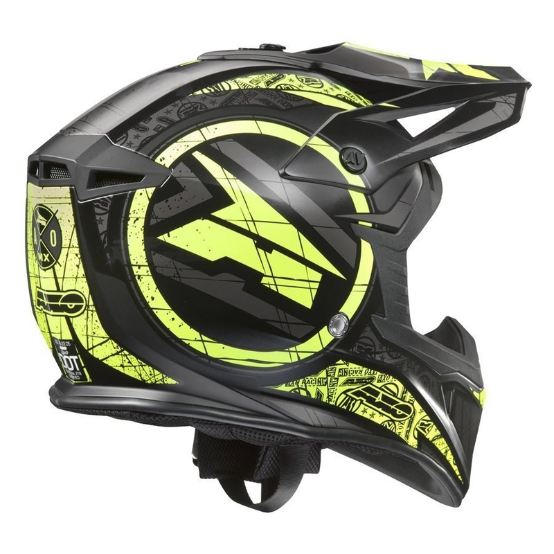 Cască de motocross AXO Jump negru-fluo galben lichidare