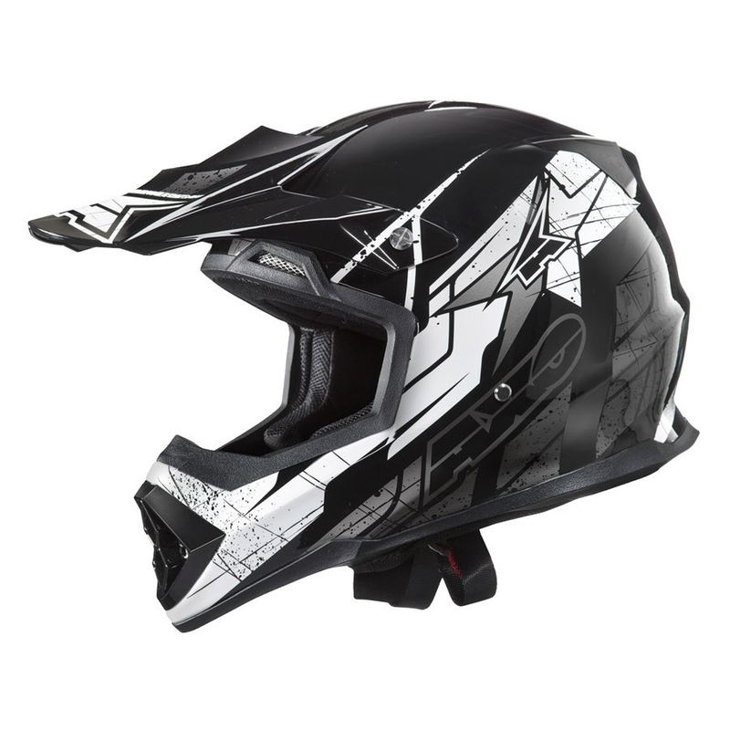 Casca de motocross AXO Tribe negru-gri-alb lichidare