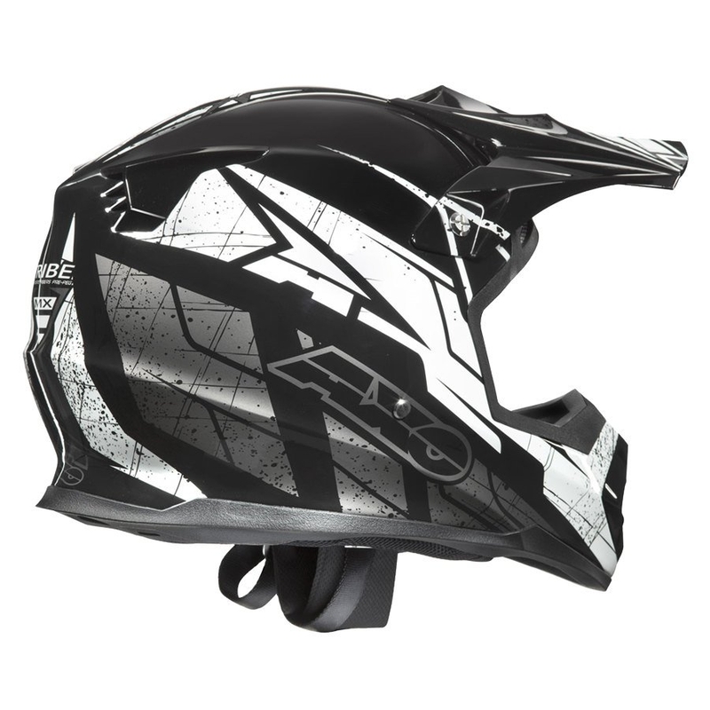 Casca de motocross AXO Tribe negru-gri-alb lichidare