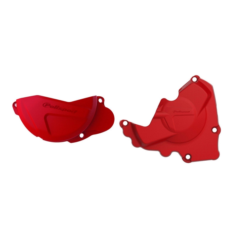 Clutch and ignition cover protector kit POLISPORT Rosu