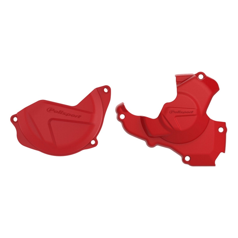 Clutch and ignition cover protector kit POLISPORT Rosu