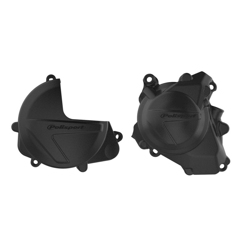 Clutch and ignition cover protector kit POLISPORT Negru