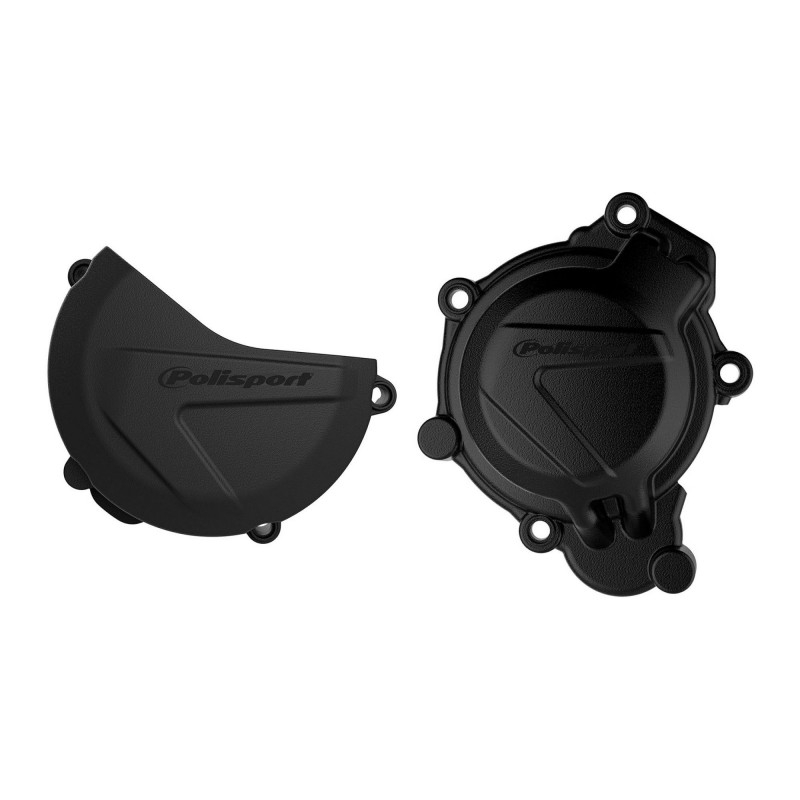 Clutch and ignition cover protector kit POLISPORT Negru