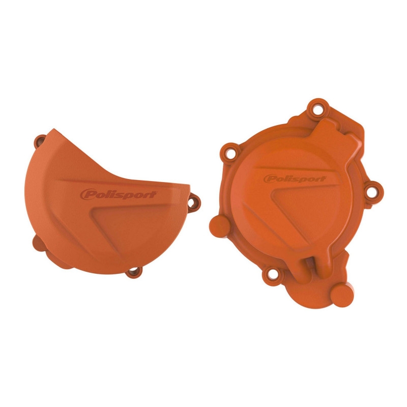Clutch and ignition cover protector kit POLISPORT Portocaliu
