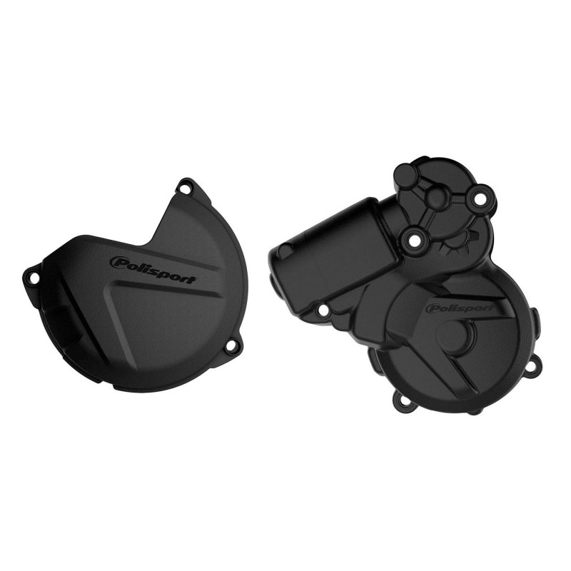 Clutch and ignition cover protector kit POLISPORT Negru
