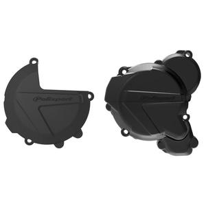 Clutch and ignition cover protector kit POLISPORT 90968 Negru