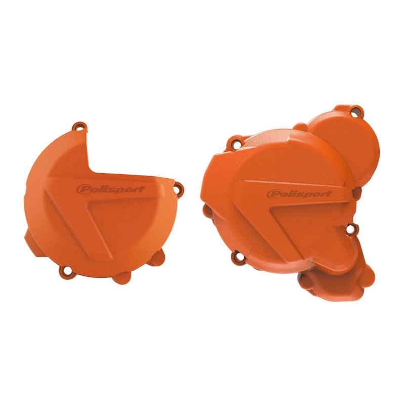 Clutch and ignition cover protector kit POLISPORT Portocaliu