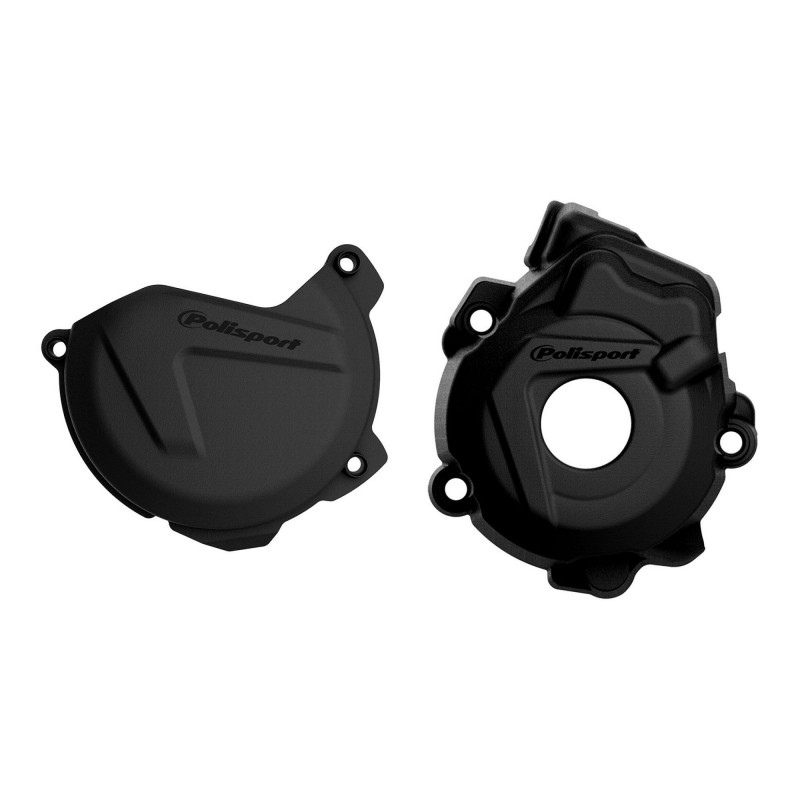 Clutch and ignition cover protector kit POLISPORT Negru