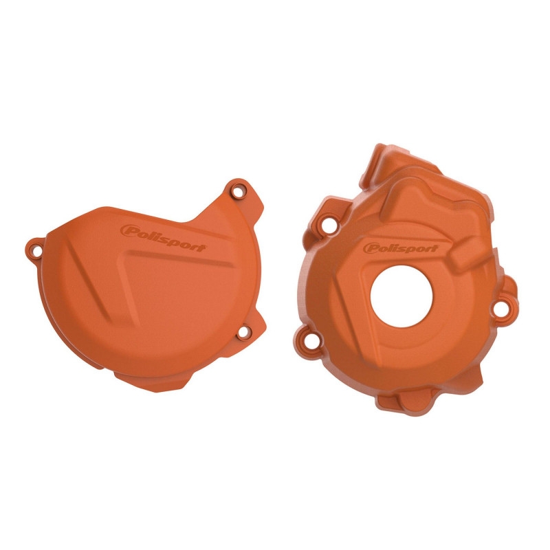 Clutch and ignition cover protector kit POLISPORT Portocaliu