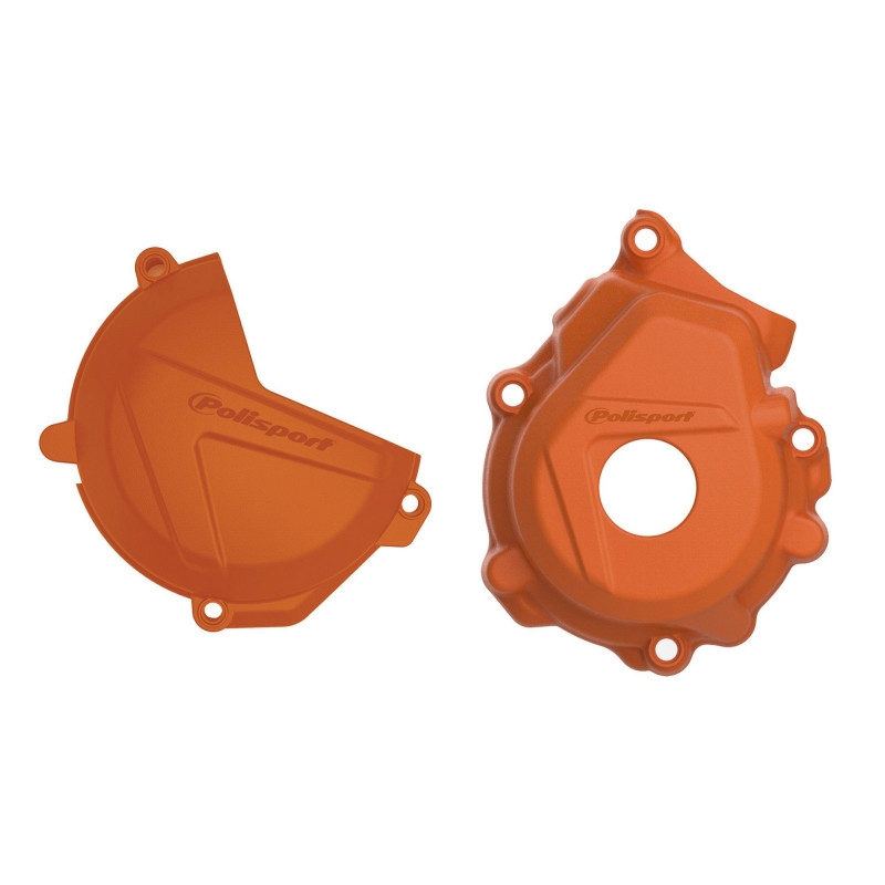 Clutch and ignition cover protector kit POLISPORT Portocaliu lichidare