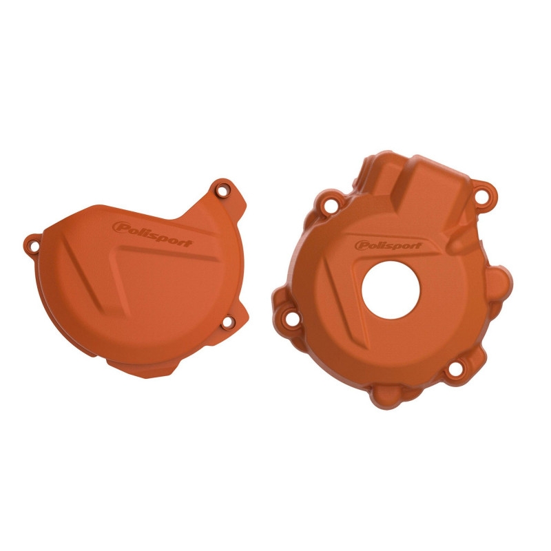 Clutch and ignition cover protector kit POLISPORT Portocaliu