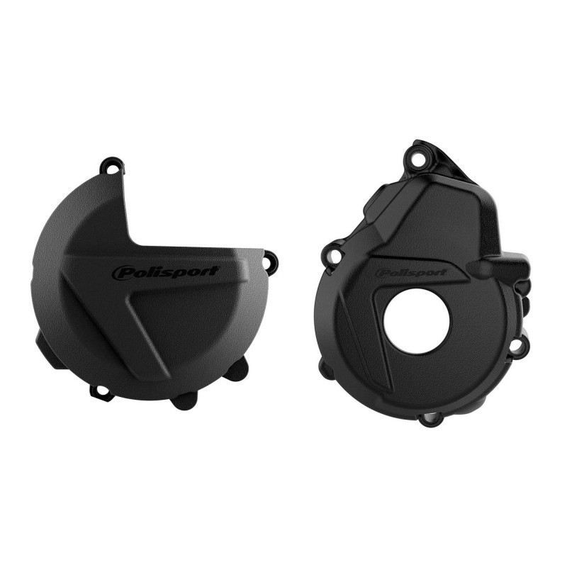 Clutch and ignition cover protector kit POLISPORT Negru