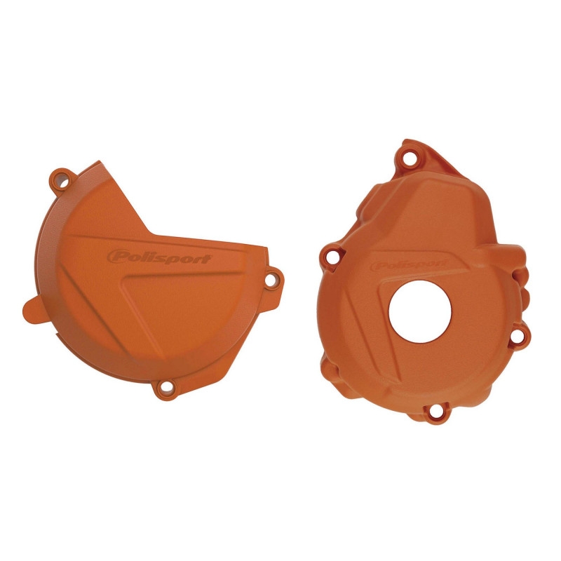 Clutch and ignition cover protector kit POLISPORT Portocaliu
