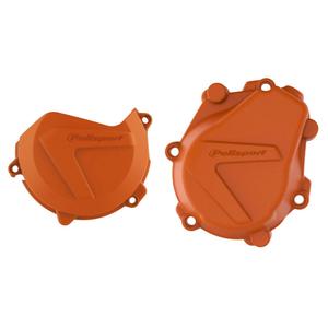 Clutch and ignition cover protector kit POLISPORT 90986 Portocaliu