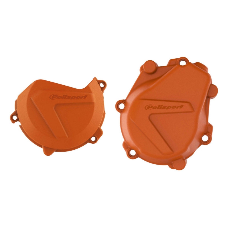 Clutch and ignition cover protector kit POLISPORT Portocaliu