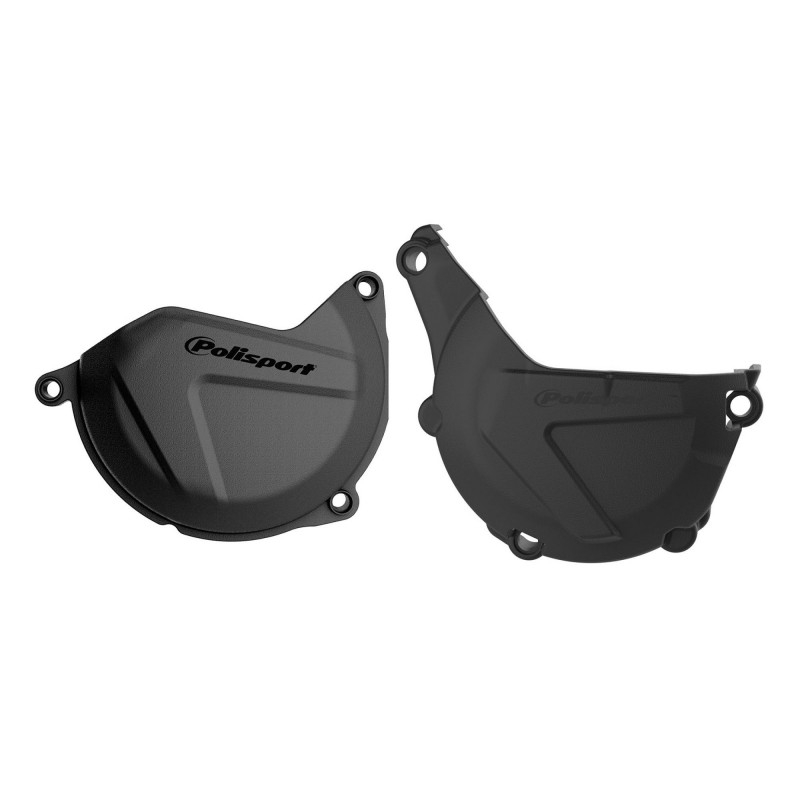 Clutch and ignition cover protector kit POLISPORT Negru
