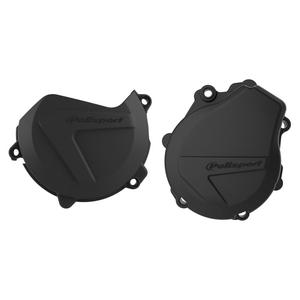 Clutch and ignition cover protector kit POLISPORT 90991 Negru