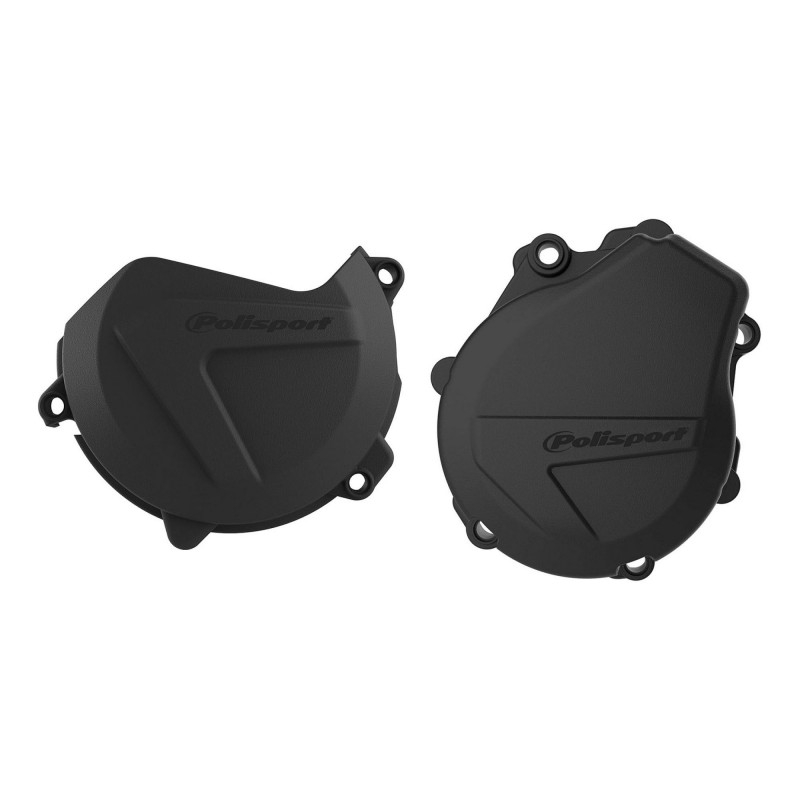 Clutch and ignition cover protector kit POLISPORT Negru