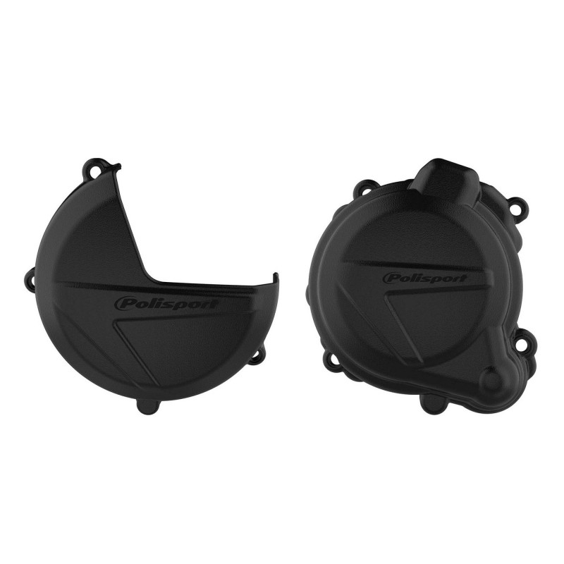 Clutch and ignition cover protector kit POLISPORT Negru