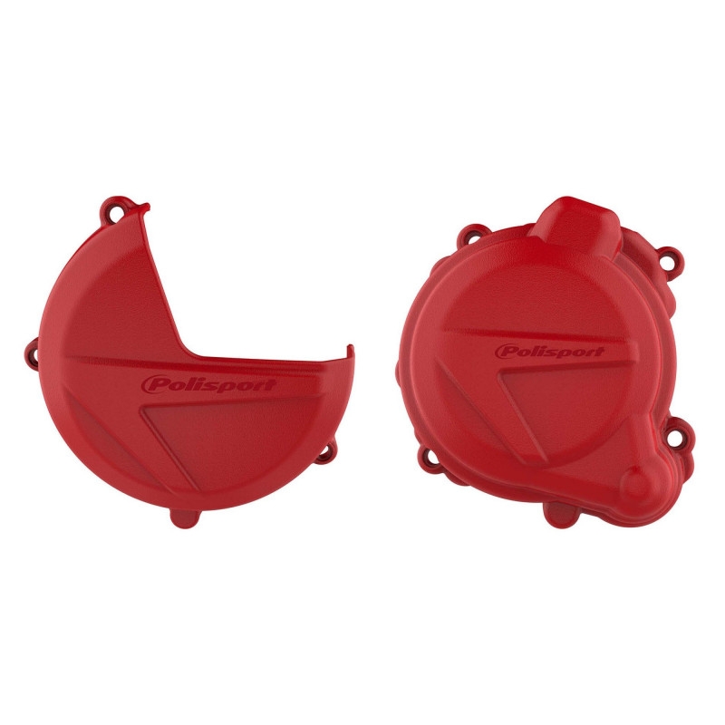 Clutch and ignition cover protector kit POLISPORT Rosu