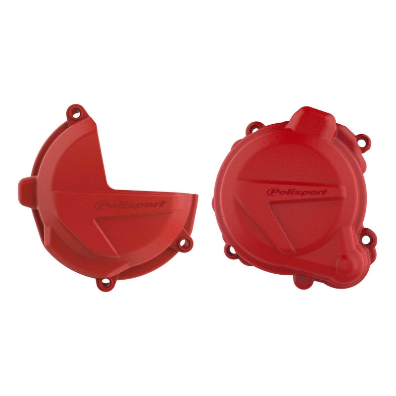 Clutch and ignition cover protector kit POLISPORT Rosu