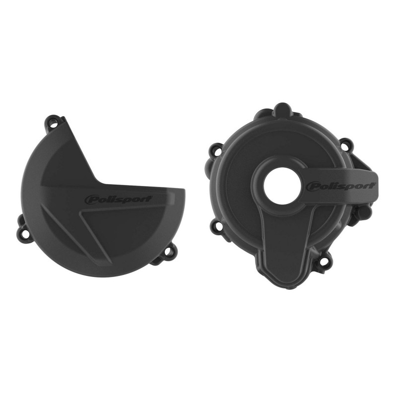 Clutch and ignition cover protector kit POLISPORT Negru