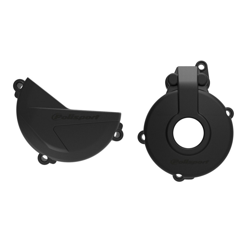 Clutch and ignition cover protector kit POLISPORT Negru