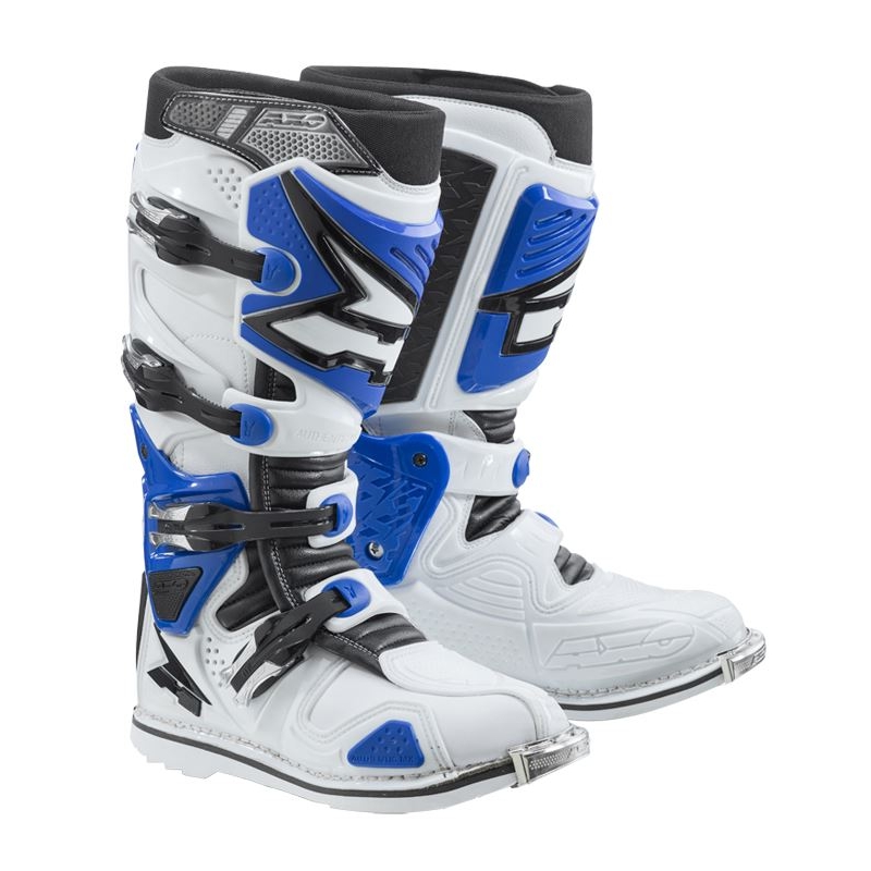 Cizme de motociclete AXO A2 alb-albastru lichidare