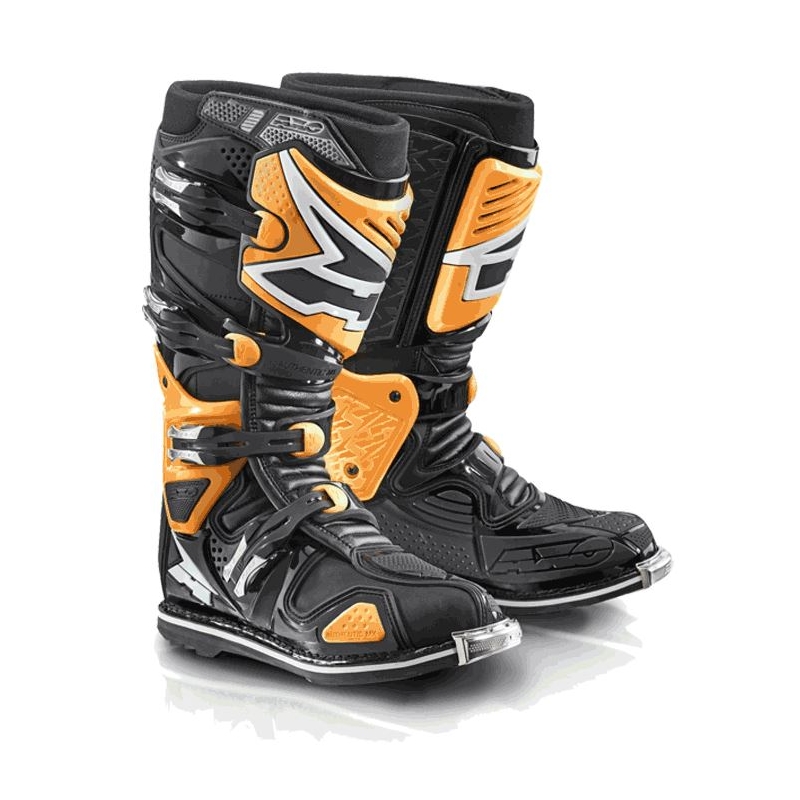 Cizme de motociclete AXO A2 negru-fluo portocaliu lichidare