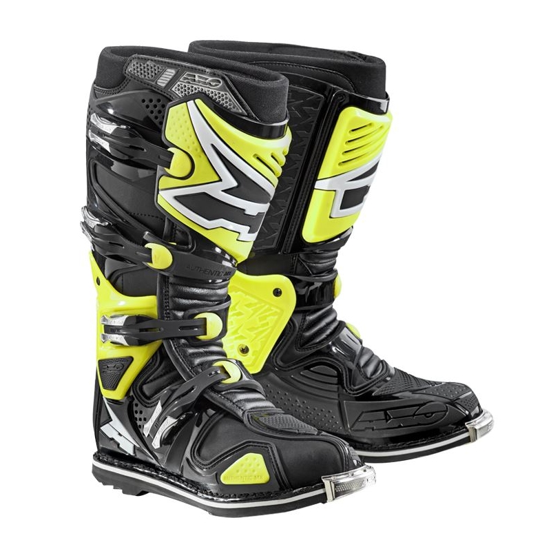 Cizme de motociclete AXO A2 negru-fluo galben lichidare