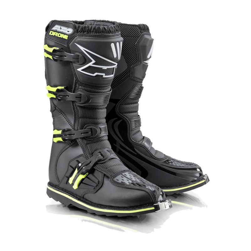 Moto pantofi AXO Drone Enduro negru-fluo galben lichidare
