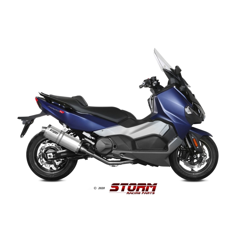 Sistem de evacuare complet 2x1 STORM OVAL otel inoxidabil pentru SYM TL 500  2020-2021, SYM Maxsym TL 500 2019-2020
