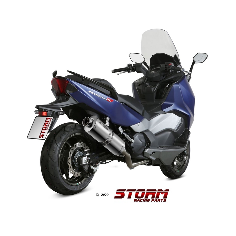 Sistem de evacuare complet 2x1 STORM OVAL otel inoxidabil pentru SYM TL 500  2020-2021, SYM Maxsym TL 500 2019-2020