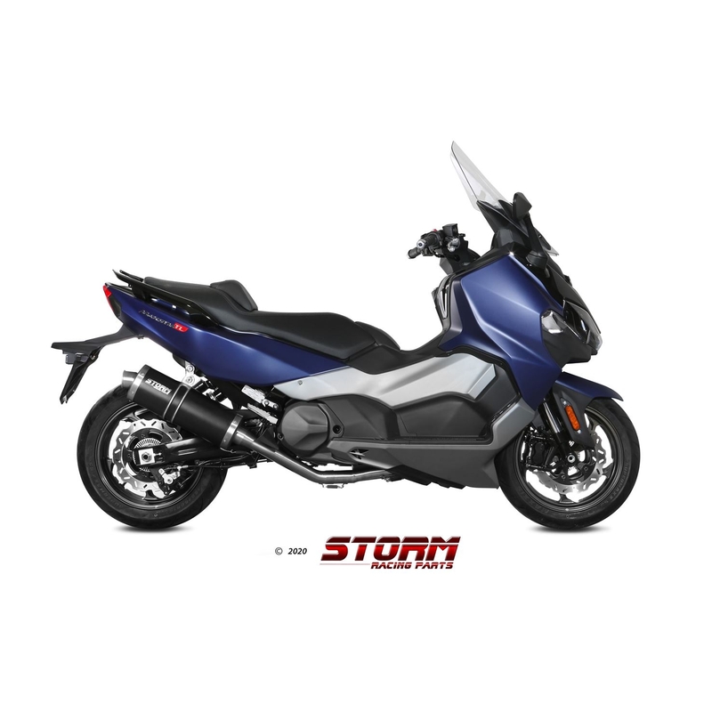 Sistem de evacuare complet 2x1 STORM OVAL negru otel pentru SYM TL 500  2020-2021, SYM Maxsym TL 500 2019-2020