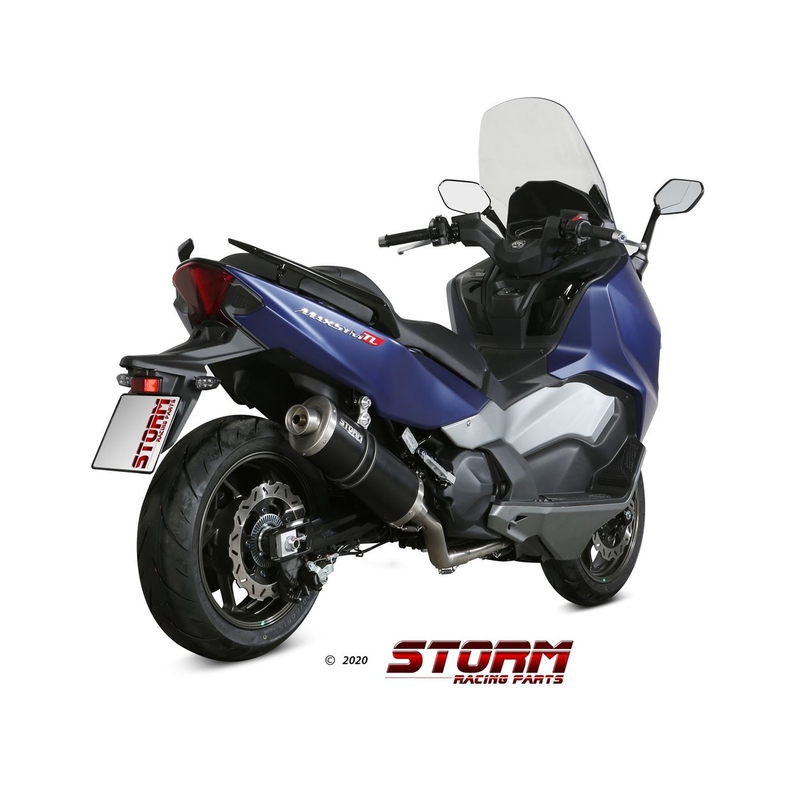 Sistem de evacuare complet 2x1 STORM OVAL negru otel pentru SYM TL 500  2020-2021, SYM Maxsym TL 500 2019-2020