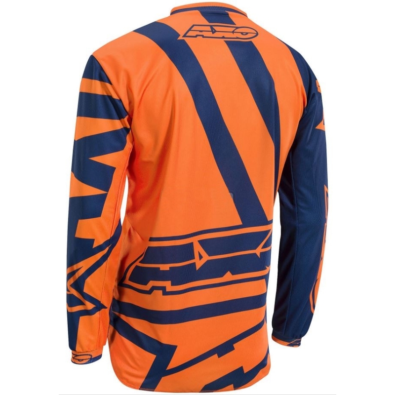 Motocross tricou AXO Motion 4 Jersey albastru-fluo portocaliu lichidare