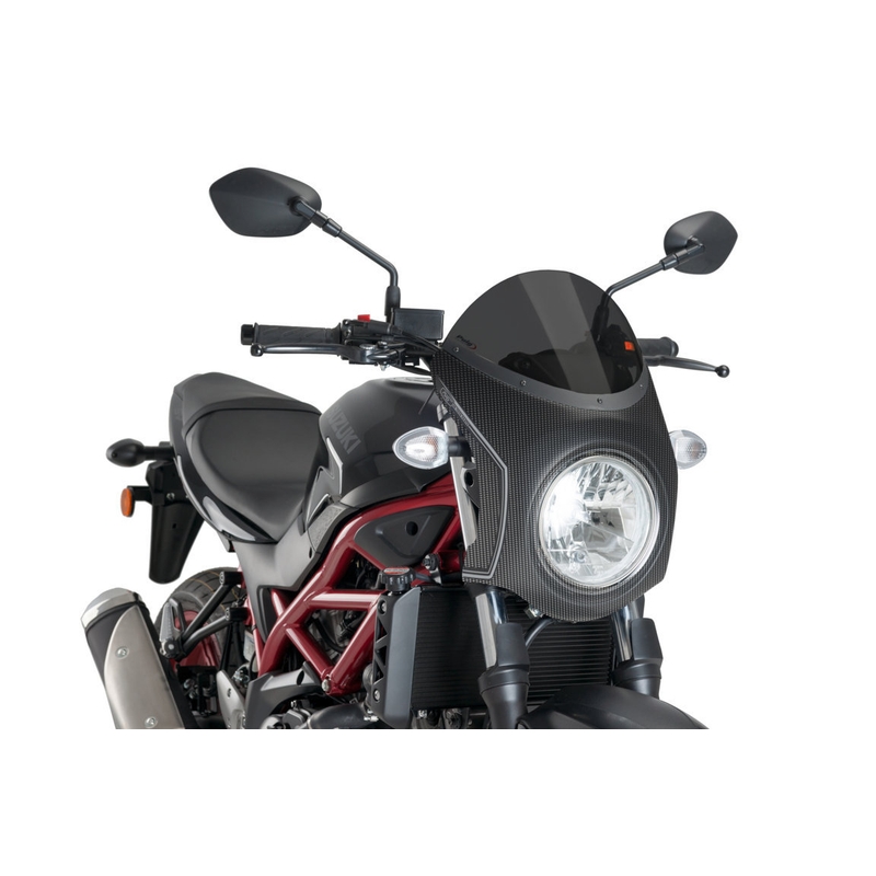 Parbriz PUIG RETRO SEMI-FAIRING dark smoke carbon look