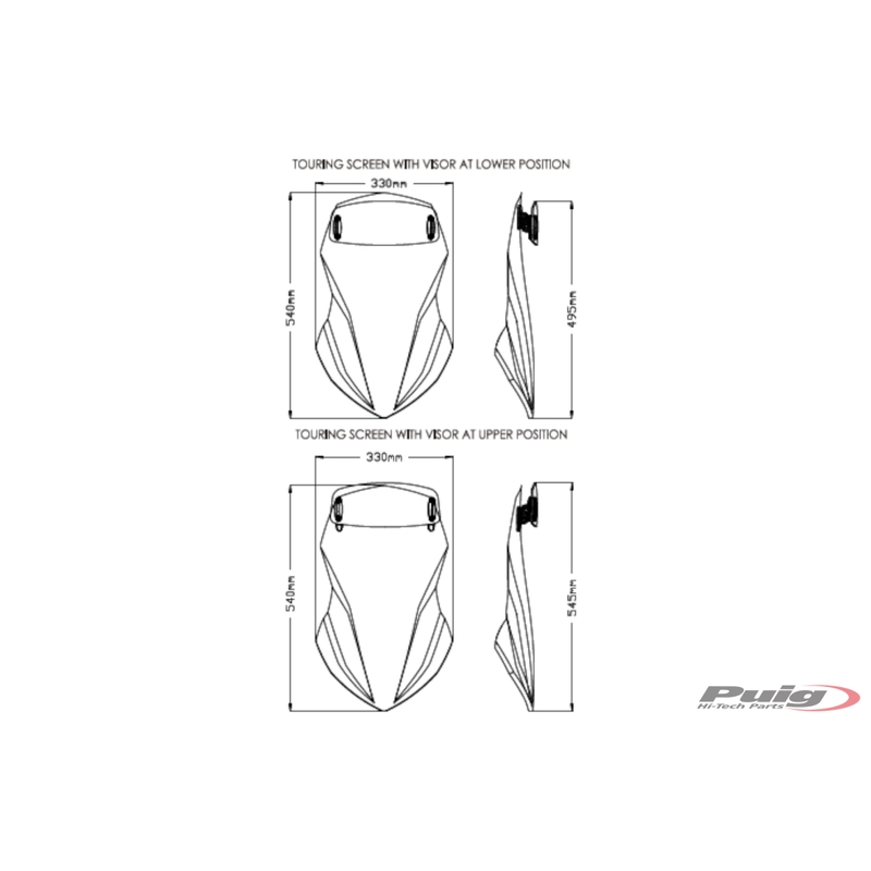 Parbriz PUIG TOURING WITH VISOR smoke