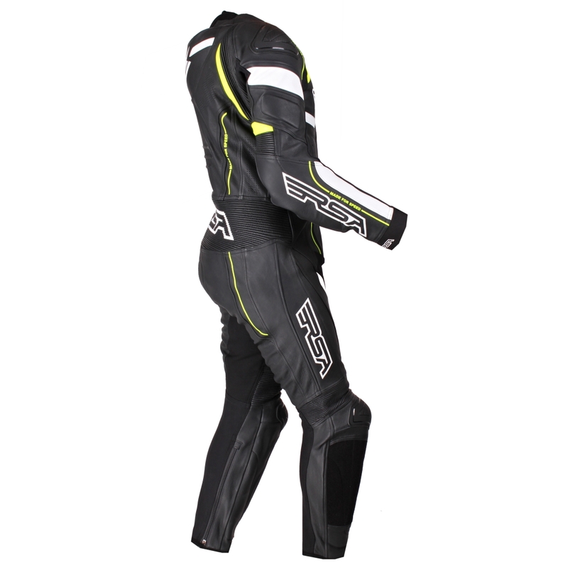 Costum bărbătesc dintr-o singură bucată RSA Road negru-alb-alb-galben-fluo lichidare