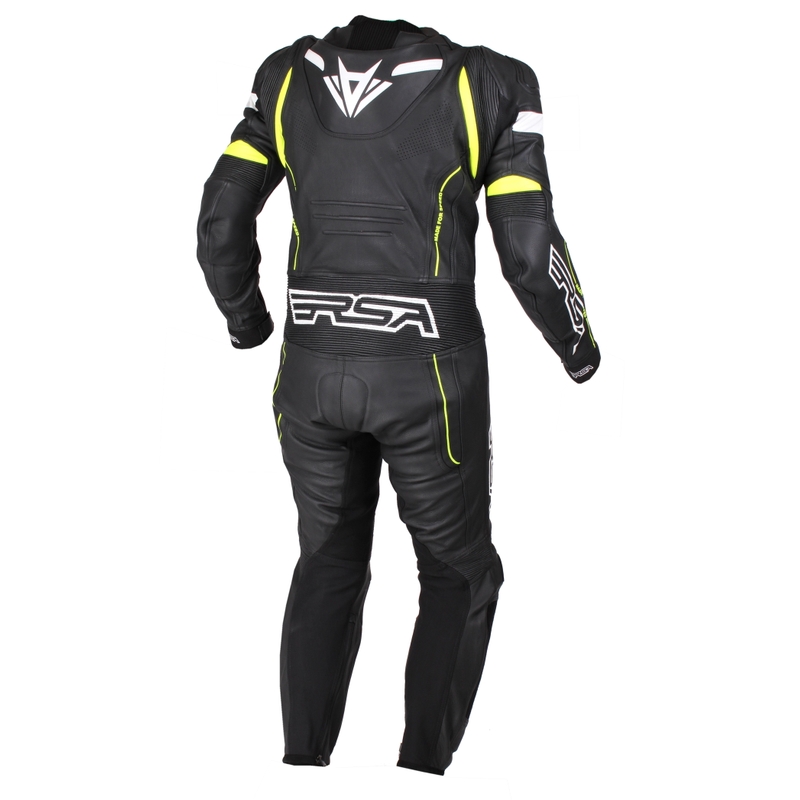 Costum bărbătesc dintr-o singură bucată RSA Road negru-alb-alb-galben-fluo lichidare