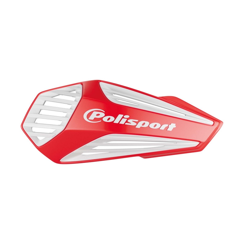 Handguard POLISPORT MX AIR with universal handlebar mounting kit Red CR04 / White
