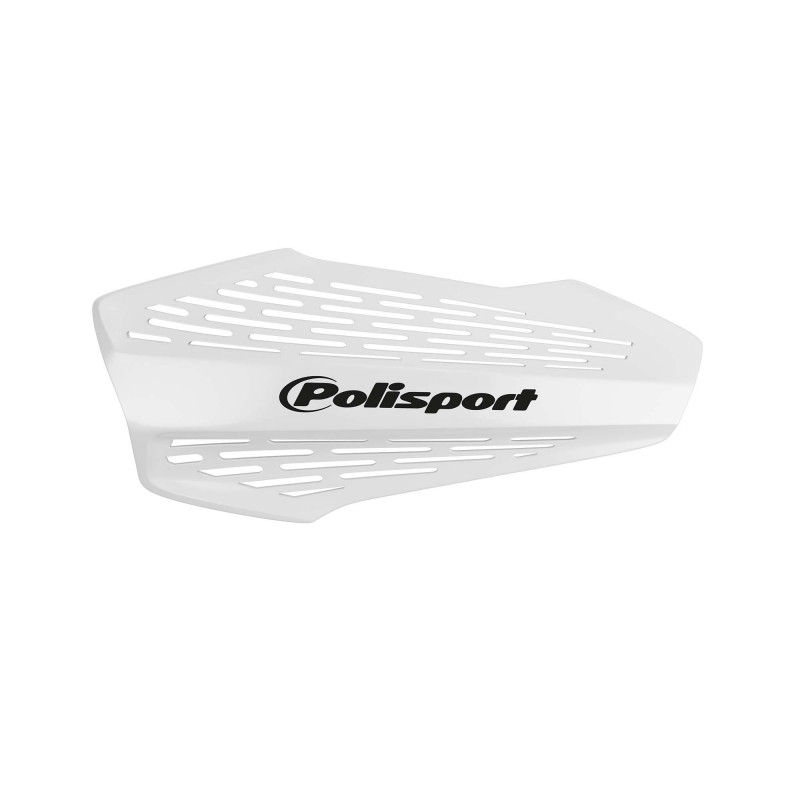 Handguard POLISPORT MX FORCE with universal handlebar mounting kit Alb