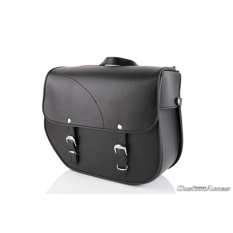 Leather saddlebag CUSTOMACCES SANT LOUIS Negru dreapta