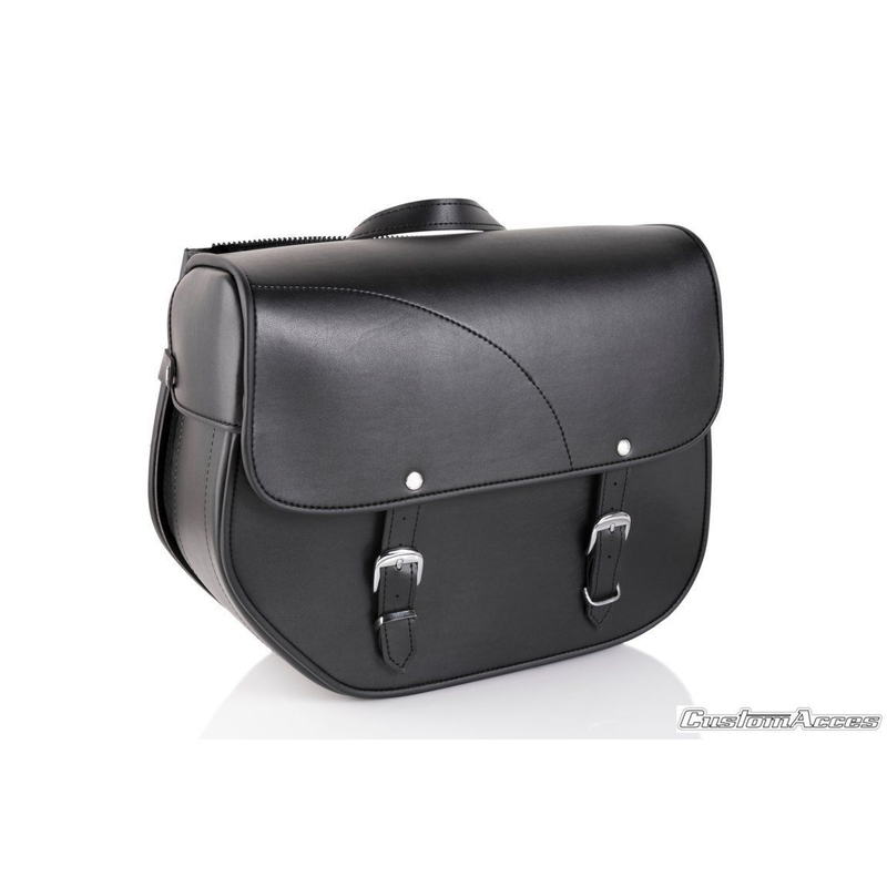 Leather saddlebag CUSTOMACCES SANT LOUIS Negru stanga
